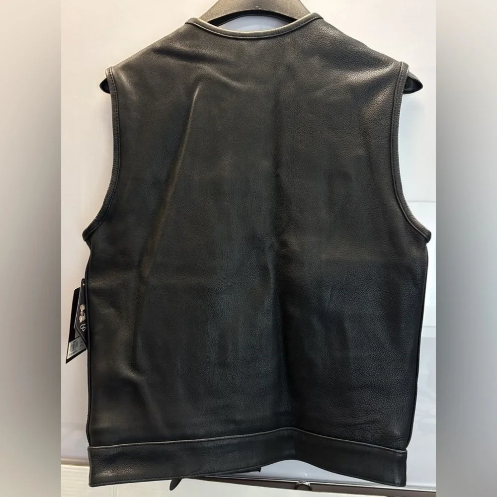 Men's Highside Leather Vest - First MFG Co Classics Platinum Small FIM638CPM